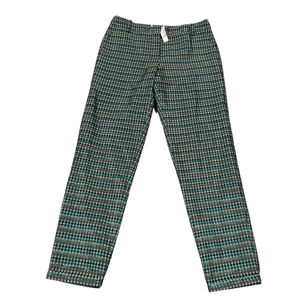 NWT Madewell Sessun Diana Essential‎ Slim Lined Plaid Trousers Size 36